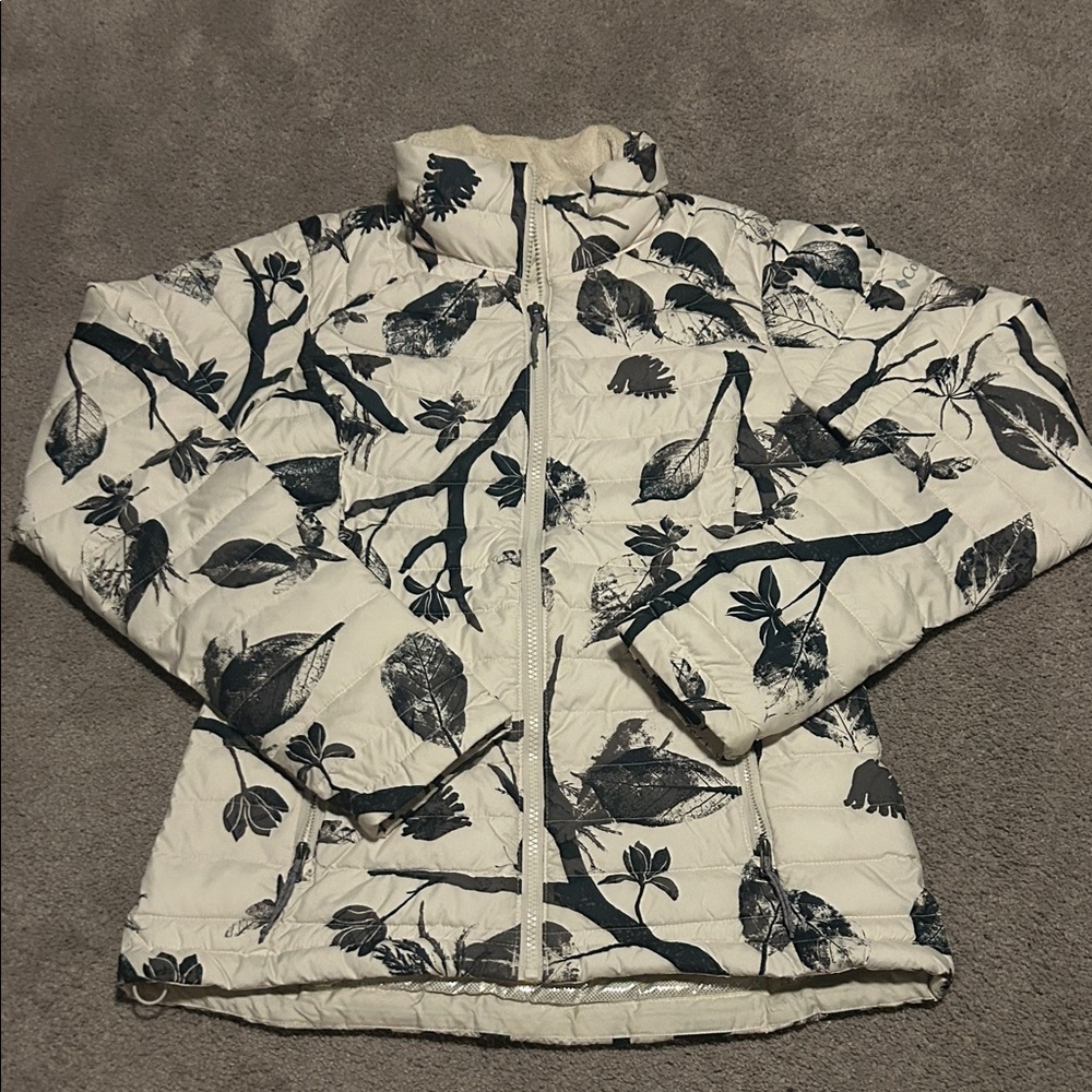 Columbia Women's Floral Puffer Jacket - Cream and Black